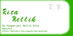 rita mellik business card